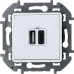 INSPIRIA Зарядное устройство USB А+С 3000мА 5Вбелый