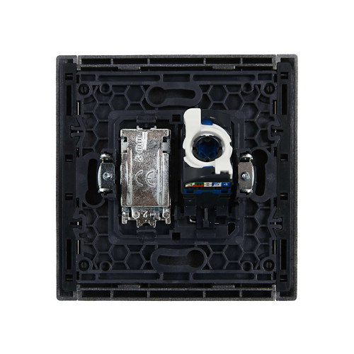 FORTE&PIANO Розетка двойная TV+RJ45 кат.6 FP537 сталь IEK