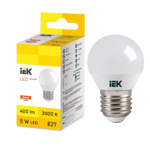 LED Globe G45 5W 3000K E27 IEK