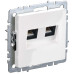 BRITE Розетка компьютерная двойная RJ45 кат.6 РК11-2-БрБ белый IEK