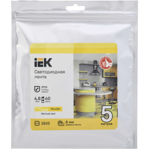 Лента светодиодная 5м LSR-2835Y60-4,8-IP20-12В IEK