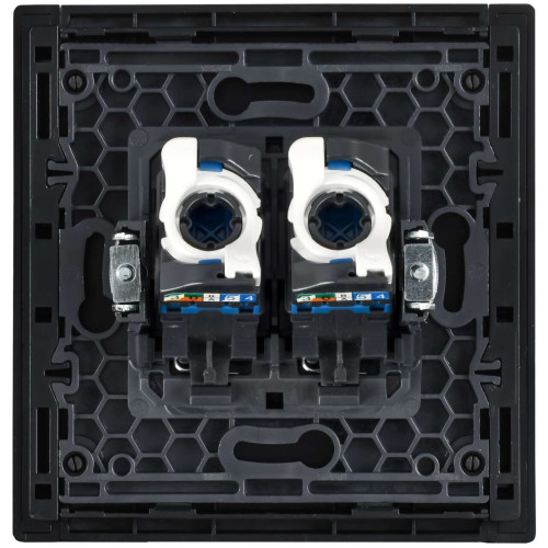 FORTE&PIANO Розетка компьютерная двойная RJ45 кат.6 FP234M металл белый IEK