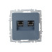 BRITE Розетка компьютерная двойная RJ45 кат.6 РК11-2-БрМ маренго IEK