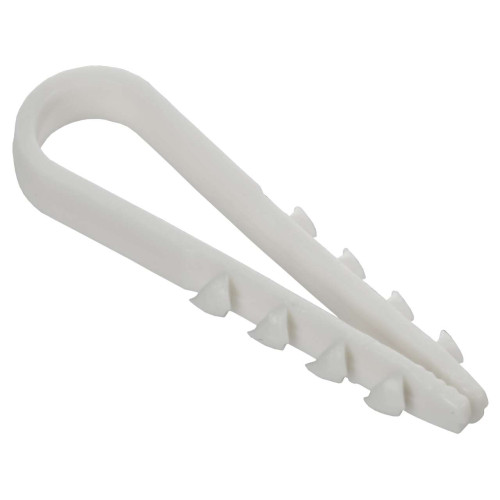 Дюбель-хомут 10-5мм для плоского кабеля нейлон белый (100шт/упак) GENERICA