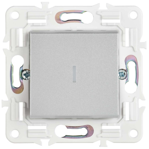 SKANDY Выключатель 1-клавишный проходной с индикацией 10А SK-V08S серебряный IEK