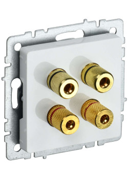 BRITE Аудиорозетка 4-местная РА10-БрБ белый IEK