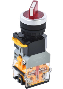 Переключатель D8-11XD2 на 2 положения 1NO+1NC с подсветкой красный IEK