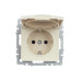 BRITE Розетка 1-местная с заземлением с защитными шторками и крышкой 16А IP44 РСбш10-3-44-БрКр бежевый IEK