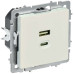 BRITE Розетка USB A+C 45Вт высокоскоростная зарядка РЮ11-2-БрЖ жемчуг IEK