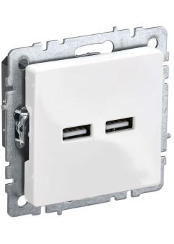 BRITE Розетка USB A+A 5В 3,1А РЮ10-1-БрБ белый IEK