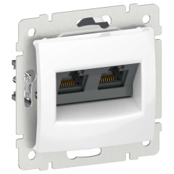 IEKVALENA Розетка компьютерная двойная RJ45 категория 5Е UTP 6942921 белый IEK