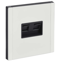 FORTE&PIANO Розетка компьютерная двойная RJ45 кат.6 FP234M металл белый IEK