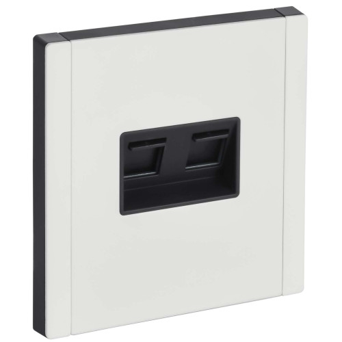 FORTE&PIANO Розетка компьютерная двойная RJ45 кат.6 FP234M металл белый IEK