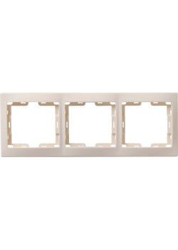 KVARTA Рамка 3-местная вертикальная РВ-3-ККм кремовый IEK