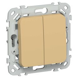 FLITE Выключатель 2-клавишный 10А ВС12-1-0-ФлШм шамуа IEK