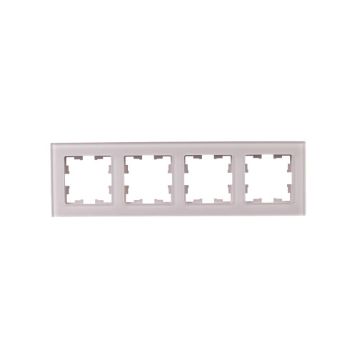 BRITE Рамка 4-местная РУ-4-2-Бр стекло розовый матовый IEK
