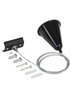 Комплект подвеса для шинопровода с тросом 1,5м черный IEK