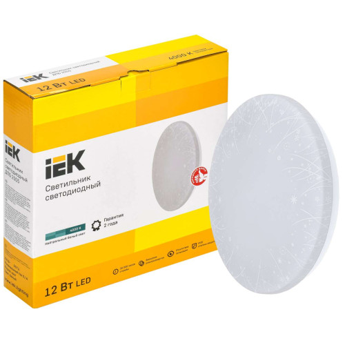Светильник светодиодный ДПБ 2005 12Вт IP20 4000К круг белый IEK