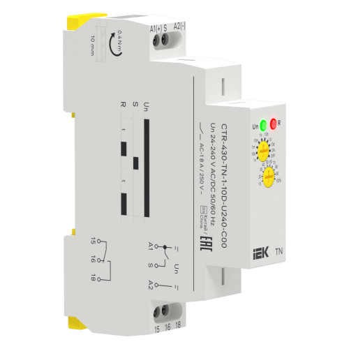 Реле задержки включения TN 1 контакт 24-240В AC/DC IEK
