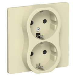 FLITE Розетка 2-местная с заземлением с защитными шторками безвинтовое крепление 16А РСш12-1-К-ФлН навахо IEK