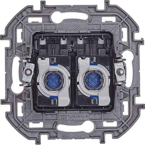 INSPIRIA Розетка компьютерная двойная RJ45 категория 6 UTP алюминий