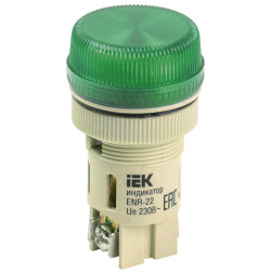 Лампа ENR-22 сигнальная d=22мм зеленый неон/240В цилиндр IEK