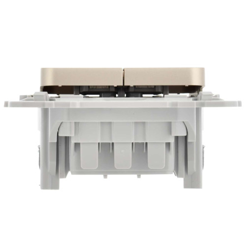 FLITE Выключатель 2-клавишный 10А ВС12-1-0-ФлШ шампань IEK