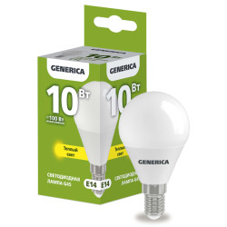 Лампа светодиодная G45 шар 10Вт 230В 3000К E14 GENERICA
