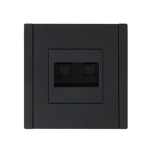 FORTE&PIANO Розетка компьютерная двойная RJ45 кат.5E FP133 черный IEK