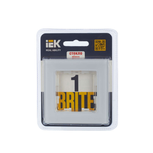 BRITE Рамка 1 -местная РУ-1-2-БрБ стекло белый IEK