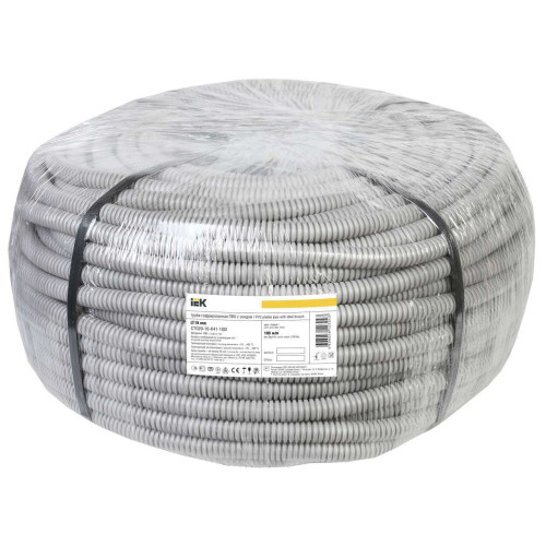 ELASTA Труба гофрированная ПВХ d=16мм с зондом (100м) (СТ) IEK