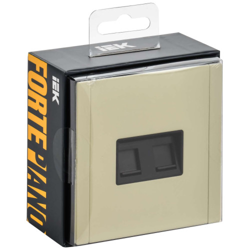 FORTE&PIANO Розетка компьютерная двойная RJ45 кат.5E FP833M металл серый сланец IEK FORTE&PIANO Розетка компьютерная двойная RJ45 кат.5E FP833M металл серый сланец IEK