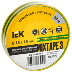 MIXTAPE 3 Изолента 0,13х15мм желто-зеленая 20м IEK