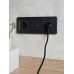 BRITE Розетка 1-местная с заземлением с защитными шторками 16А с USB A+A 5В 3,1А РЮш10-2-БрГ графит IEK