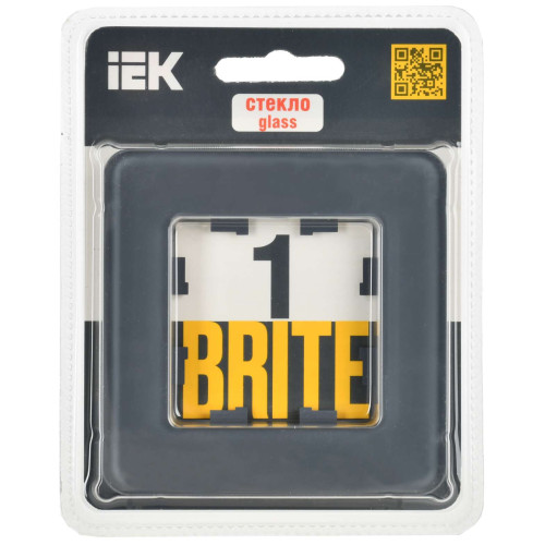 BRITE Рамка 1-местная РУ-1-2-Бр стекло графит RE IEK