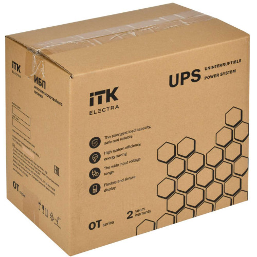 ITK ELECTRA OT ИБП однофазный онлайн 1кВА/1кВт LCD дисплей 24VDC 4хС13 с АКБ 2х9AH USB EPO RS232 SNMP слот Tower