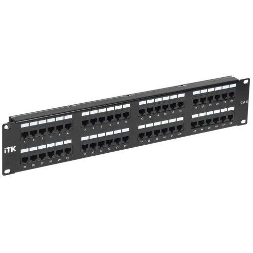 ITK 2U патч-панель кат.6 UTP 48 порта (Dual IDC) с кабельным органайзером