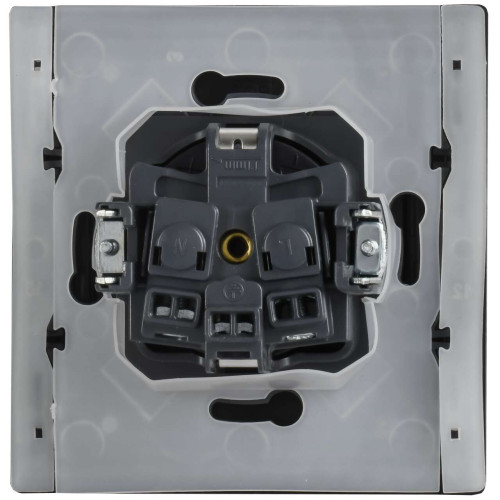 FORTE&PIANO Розетка 1-местная с заземлением с защитными шторками и крышкой винтовое крепление 16А IP44 FP721M металл никель IEK