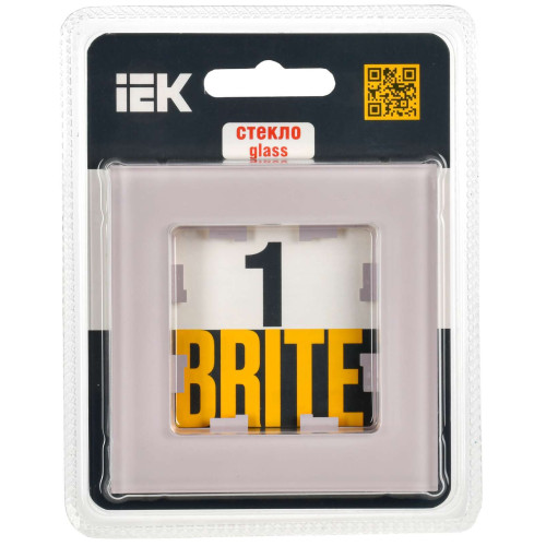 BRITE Рамка 1-местная РУ-1-2-Бр стекло розовый матовый IEK