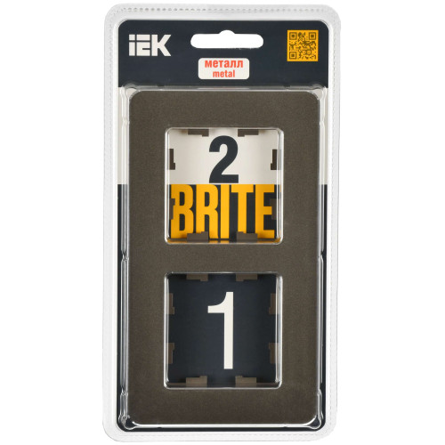 BRITE Рамка 2-местная РУ-2-1-Бр металл латунь RE IEK