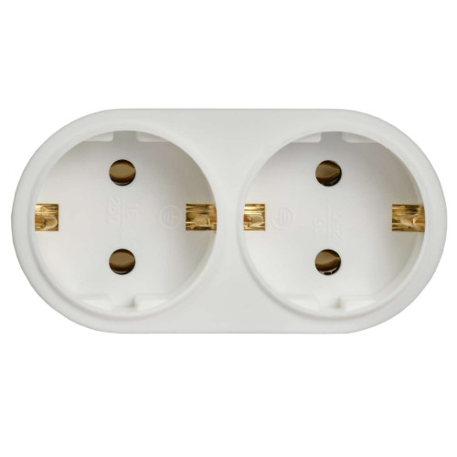 Тройник Т-01/02 2 круглых места с заземлением IEK