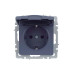 BRITE Розетка 1-местная с заземлением с защитными шторками и крышкой 16А IP44 РСбш10-3-44-БрМ маренго IEK