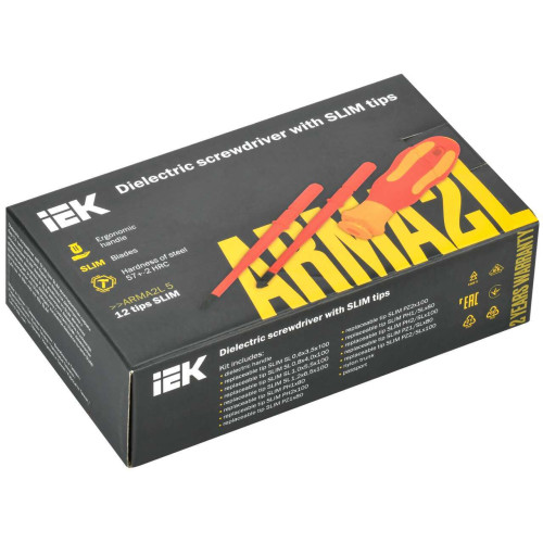 ARMA2L 5 Набор диэлектрической отвертки со сменными жалами SLIM Т2 13шт IEK
