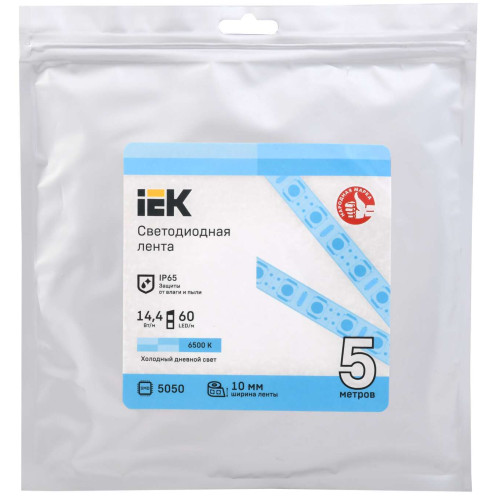 Лента светодиодная 5м LSR-5050W60-14,4-IP65-12В IEK