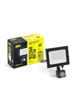 Прожектор СДО 06-30Д светодиодный черный с ДД IP54 6500K IEK