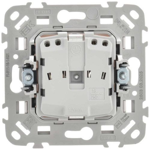 FLITE Розетка с заземлением без защитных шторок безвинтовое крепление 16А РС11-1-ФлБ белый IEK