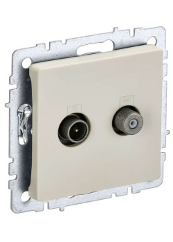 BRITE Розетка двойная TV+SAT РТВ/РСп12-БрКр бежевый IEK