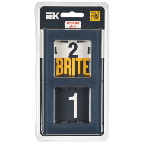 BRITE Рамка 2-местная РУ-2-2-Бр стекло маренго матовый IEK
