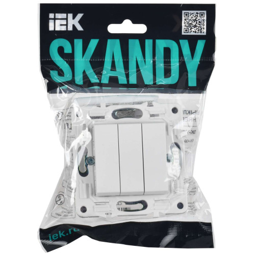SKANDY Выключатель 3-клавишный 10А SK-V11W арктический белый IEK
