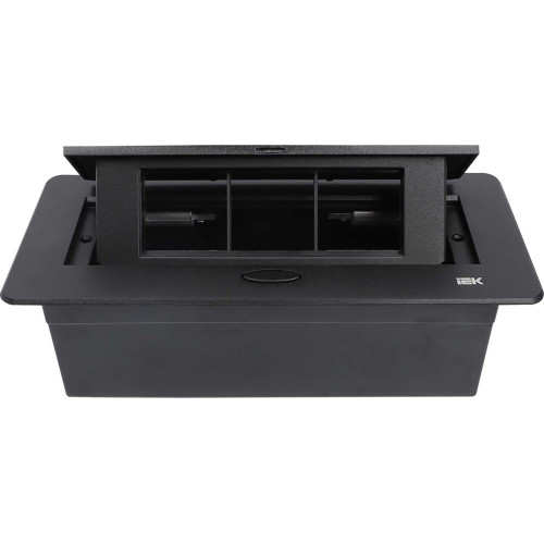 PRIMER Блок розеточный с выдвижной крышкой на 6 модулей черный IEK PRIMER Блок розеточный с выдвижной крышкой на 6 модулей черный IEK